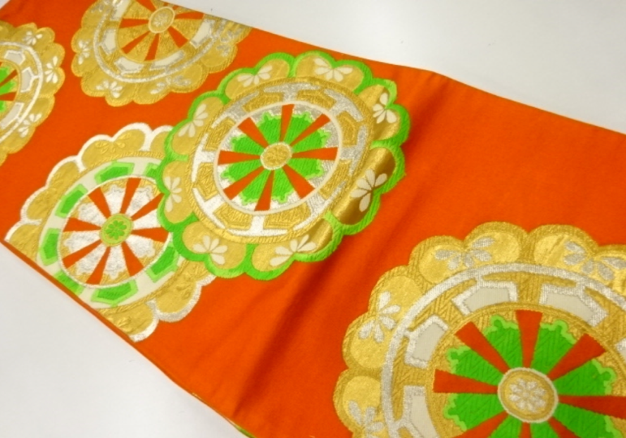 Obi: Antique Genji car With a Flower Pattern