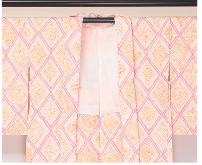 Haori Hakama: Pure Silk Aperture Rhombus White Basting Thread