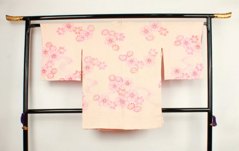 Haori Silk: Akebono Flower Pattern Pure Silk