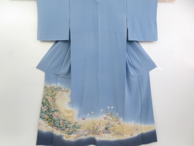 Formal Blue Silk Tomesode | Japanese Kimono